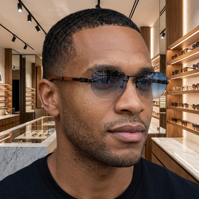 Óculos de Sol Masculino Rimless Lux | Visione