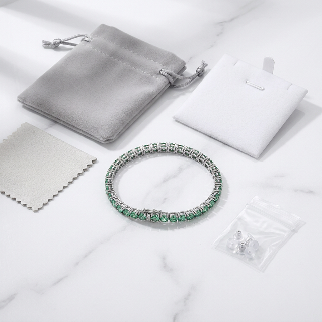 Pulseira Tennis Cravejada Moissanite Verde | Viridian