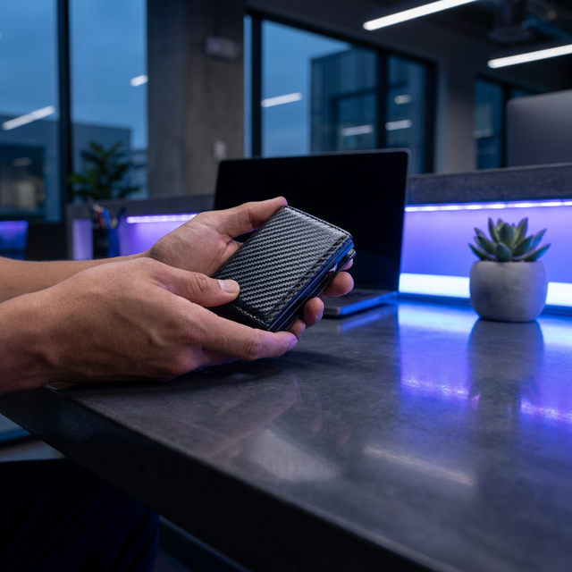 Carteira Masculina Pop-Up Fibra de Carbono | TechSlim