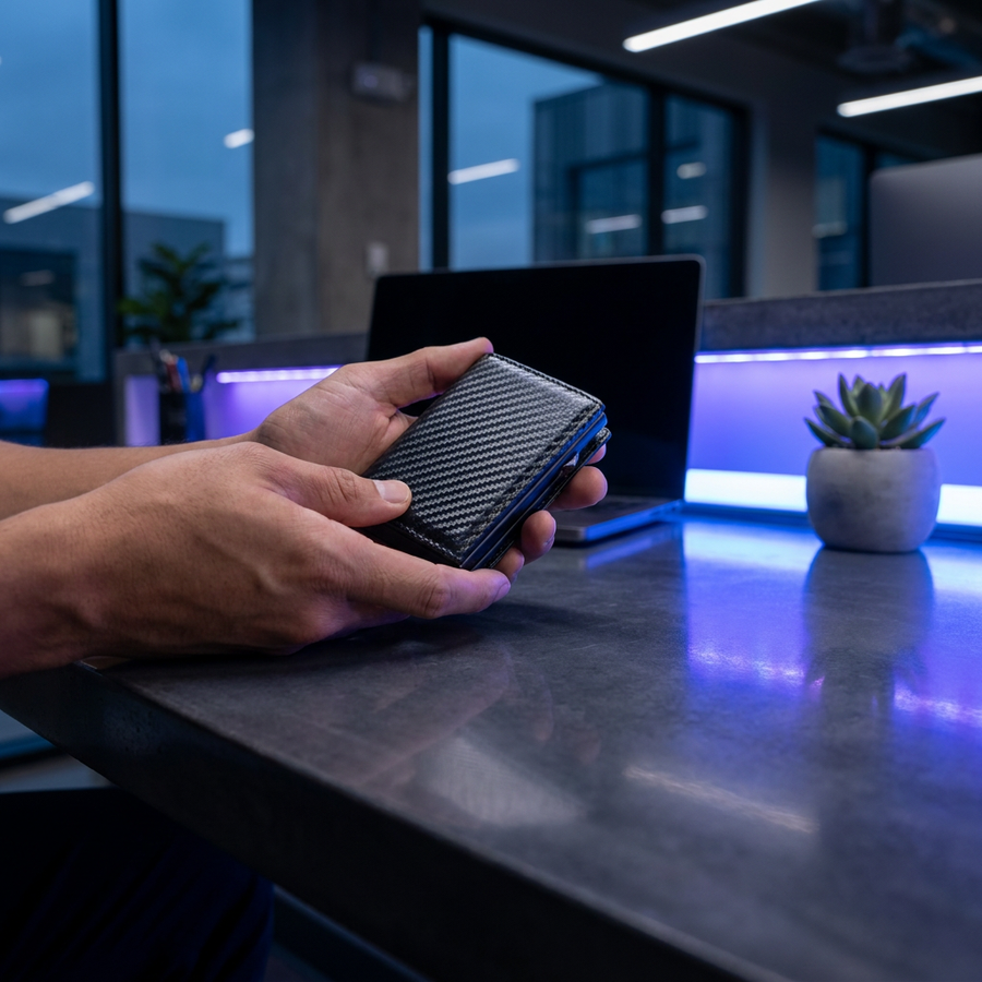 Carteira Masculina Pop-Up Fibra de Carbono | TechSlim