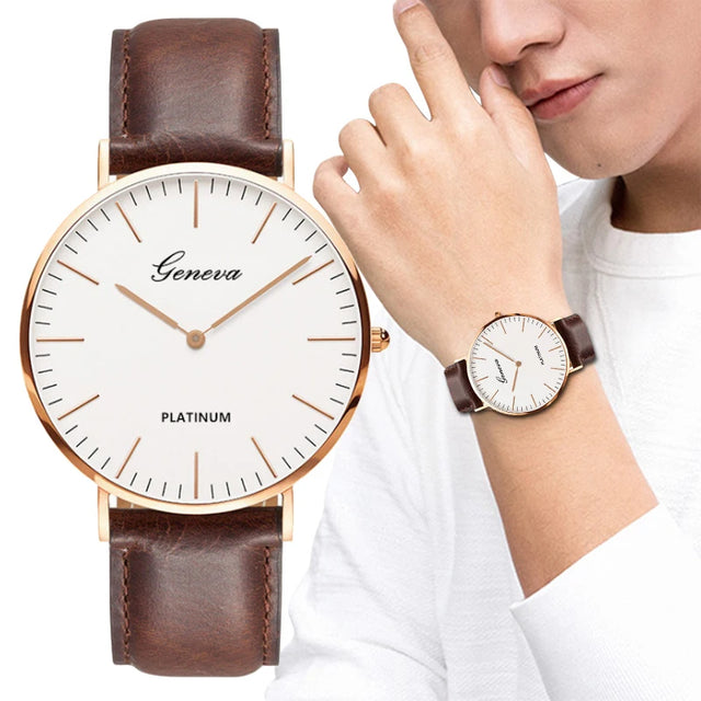 Relógio Masculino Minimalista Couro | Slim