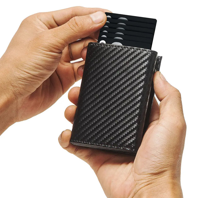 Carteira Masculina Pop-Up Fibra de Carbono | TechSlim