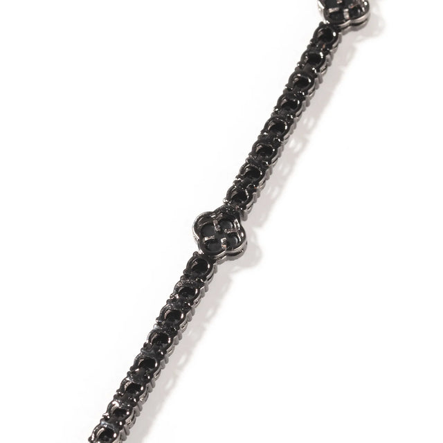 Pulseira Masculina Cravejada Trevo Preto | OnyxLux