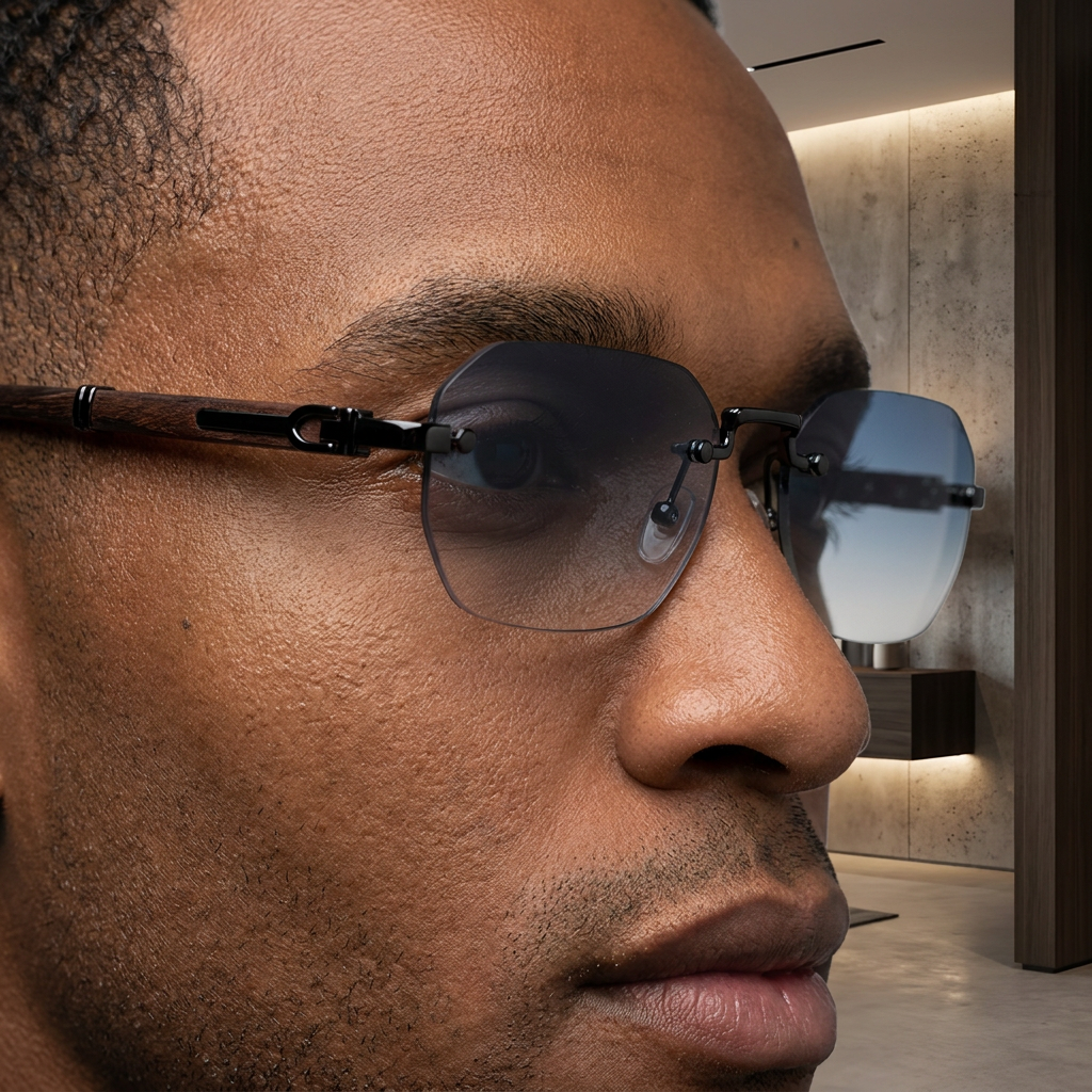Óculos de Sol Masculino Rimless Lux | Visione