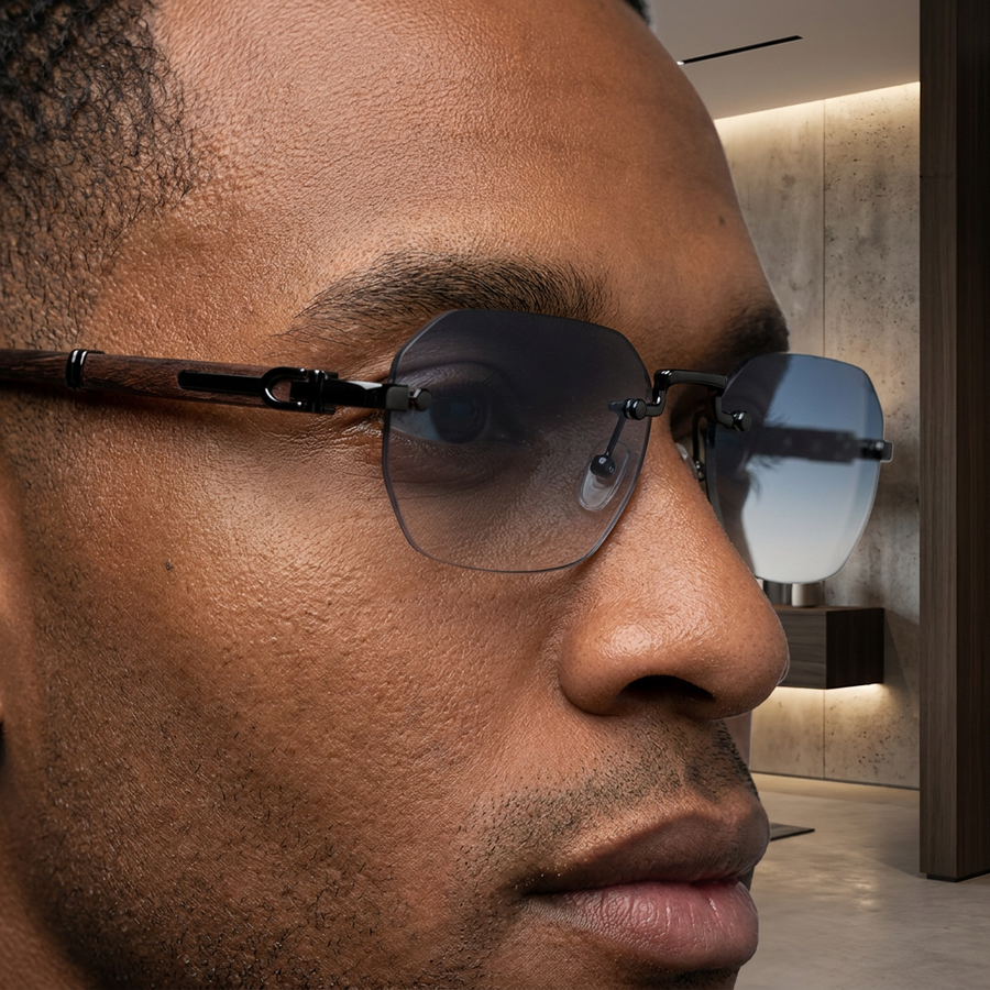 Óculos de Sol Masculino Rimless Lux | Visione