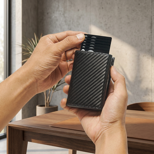 Carteira Masculina Pop-Up Fibra de Carbono | AstroSlim