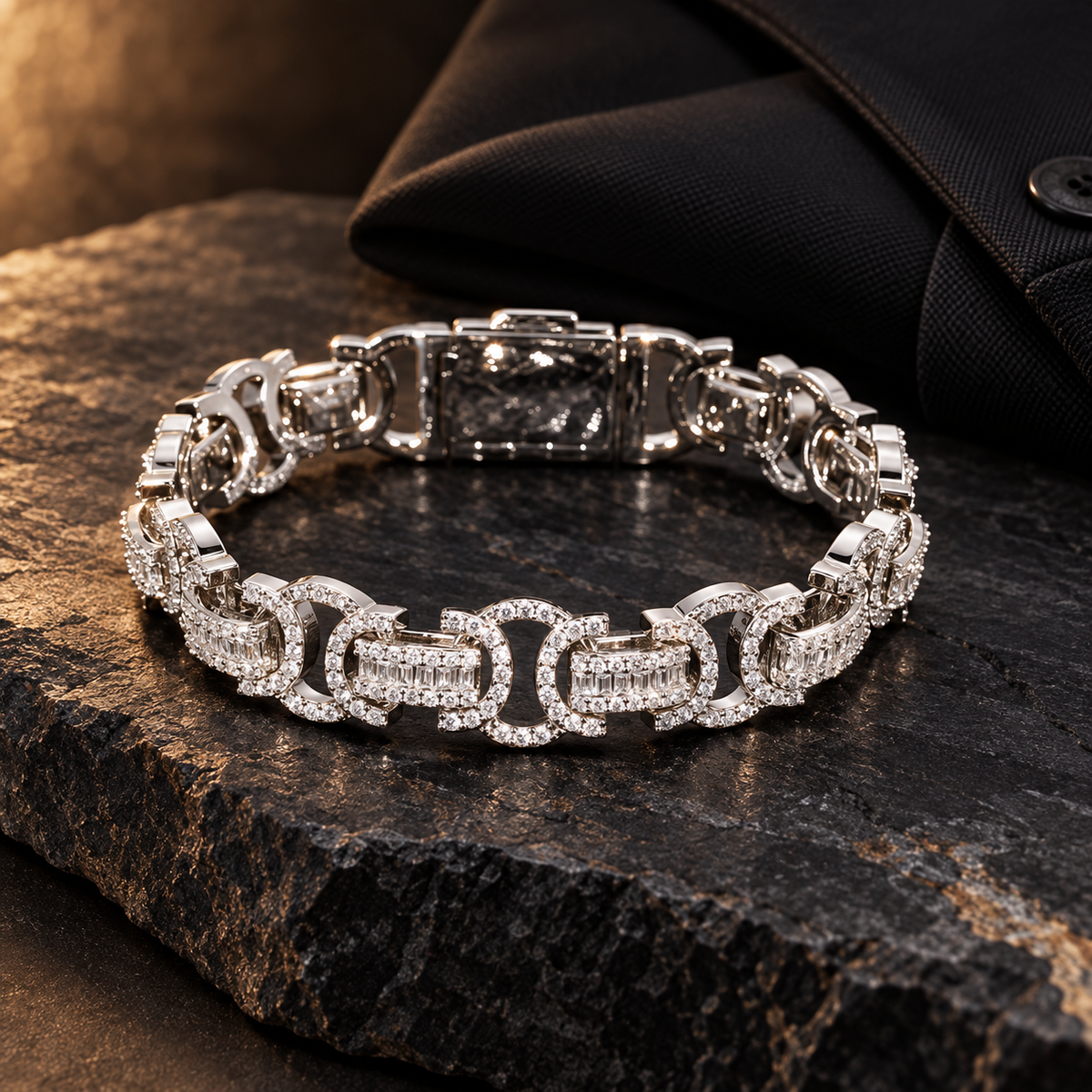 Pulseira Masculina Cravejada Atlas | Valenne