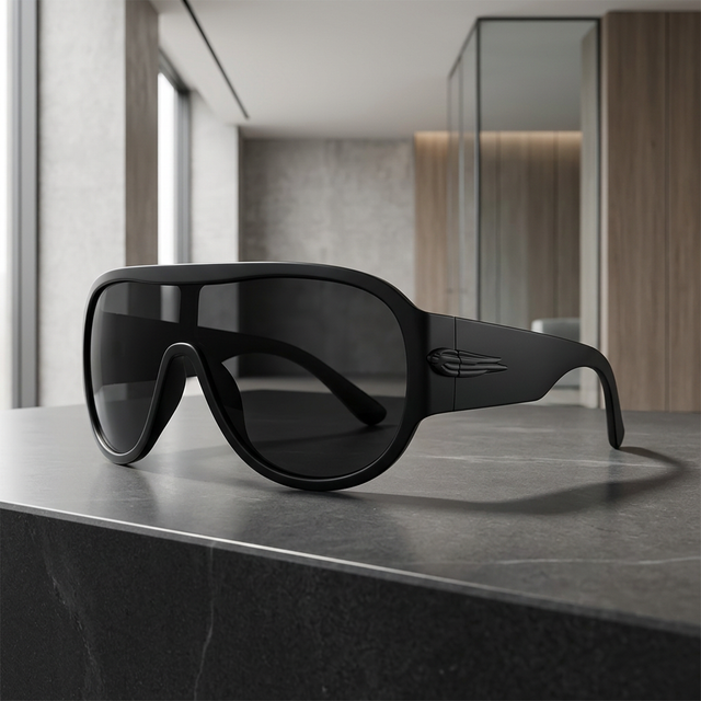 Óculos de Sol Shield Oversized | Visionary - Preto