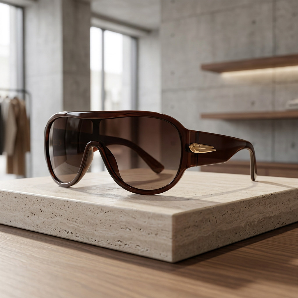 Óculos de Sol Shield Oversized | Visionary - Marrom
